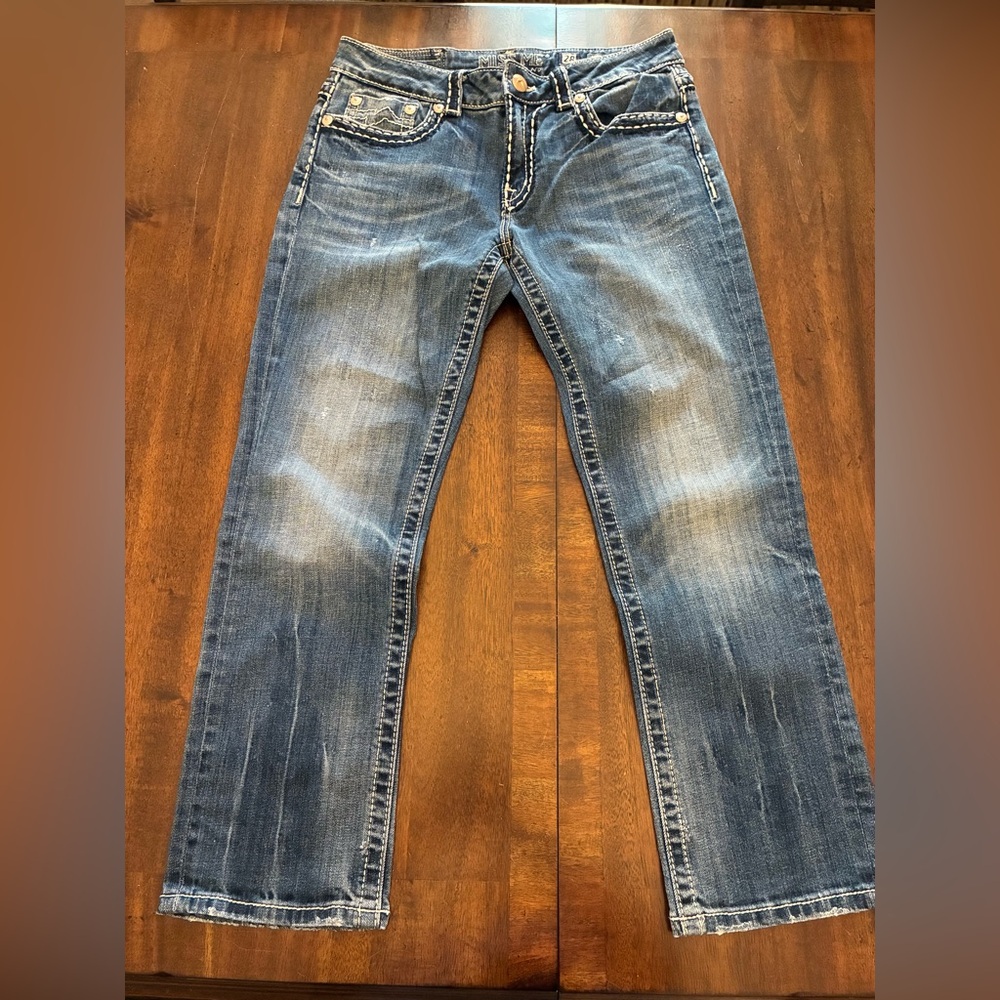 Miss Me Jeans Boyfriend Capri Cropped Women’s 28 Blue Capris Y2K